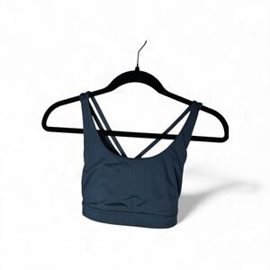 Lululemon Energy Bra Criss Cross Back Dark Blue Size 4 Medium Support